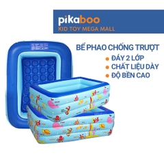 Bể bơi cho bé, Phao bơi trong nhà cao cấp Pikaboo 2-3 tầng đáy 2 lớp chống trượt