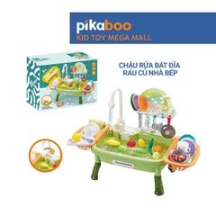 Đồ chơi nhập vai nhà bếp cho bé Pikaboo, thiết kế mới lạ chậu rửa bát đĩa rau củ nhà bếp sinh động