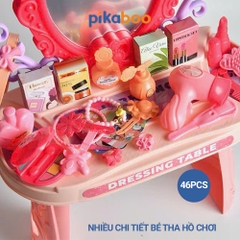 Đồ chơi bàn trang điểm Pikaboo cho bé vui chơi nhập vai sáng tạo, chất liệu nhựa an toàn