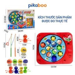 Đồ chơi câu cá và bạch tuộc có nhạc xoay 360 độ cao cấp Pikaboo, đèn sinh động cá bơi tung tăng