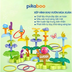 Xếp hình khu vườn kết hợp ném vòng Pikaboo, giúp bé tư duy sáng tạo vui chơi thư giãn tại nhà
