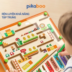 Đồ chơi mê cung khủng long từ tính Pikaboo bằng gỗ an toàn chủ đề khủng long cho bé từ 3 tuổi