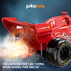 Ô tô điều khiển từ xa phun sương Pikaboo, đồ chơi cho bé trai kiểu dáng xe đua nhào lộn 360 độ