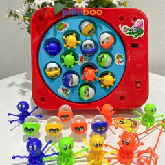 Đồ chơi câu cá và bạch tuộc có nhạc xoay 360 độ cao cấp Pikaboo, đèn sinh động cá bơi tung tăng