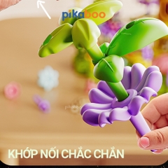 Xếp hình khu vườn kết hợp ném vòng Pikaboo, giúp bé tư duy sáng tạo vui chơi thư giãn tại nhà
