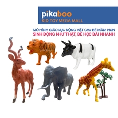 Đồ chơi con vật Pikaboo, mô hình động vật cho bé nhận biết con vật ở tuổi mầm non, chất liệu an toàn