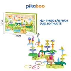 Xếp hình khu vườn kết hợp ném vòng Pikaboo, giúp bé tư duy sáng tạo vui chơi thư giãn tại nhà