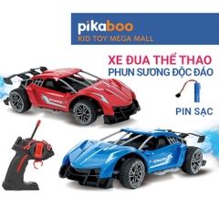 Ô tô điều khiển từ xa phun sương siêu ngầu Pikaboo, đồ chơi cho bé trai kiểu dáng xe đua hiện đại
