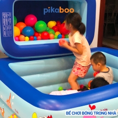 Bể bơi cho bé, Phao bơi trong nhà cao cấp Pikaboo 2-3 tầng đáy 2 lớp chống trượt