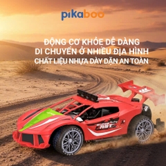 Ô tô điều khiển từ xa phun sương có đèn Pikaboo , đồ chơi bé trai kiểu dáng thể thao nhạc sôi động