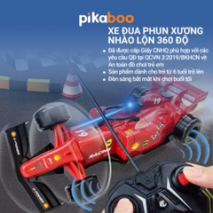 Ô tô điều khiển từ xa phun sương Pikaboo, đồ chơi cho bé trai kiểu dáng xe đua nhào lộn 360 độ