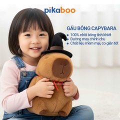 Gấu bông Capybara cao cấp Pikaboo, gấu Giáng Sinh, vải co giãn mềm mịn, bông tinh khiết