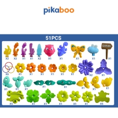 Xếp hình khu vườn kết hợp ném vòng Pikaboo, giúp bé tư duy sáng tạo vui chơi thư giãn tại nhà