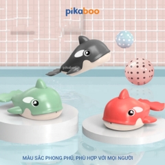 Đồ chơi cá heo phun nước nhà tắm Pikaboo, họa tiết bắt mắt, chất liệu silicone mềm dẻo an toàn