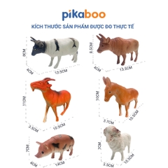 Đồ chơi con vật Pikaboo, mô hình động vật cho bé nhận biết con vật ở tuổi mầm non, chất liệu an toàn