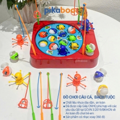 Đồ chơi câu cá và bạch tuộc có nhạc xoay 360 độ cao cấp Pikaboo, đèn sinh động cá bơi tung tăng