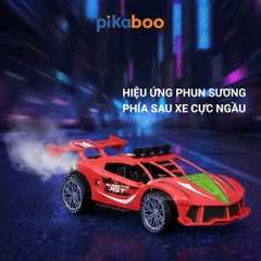 Ô tô điều khiển từ xa phun sương có đèn Pikaboo , đồ chơi bé trai kiểu dáng thể thao nhạc sôi động