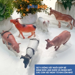 Đồ chơi con vật Pikaboo, mô hình động vật cho bé nhận biết con vật ở tuổi mầm non, chất liệu an toàn