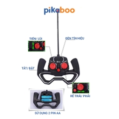 Ô tô điều khiển từ xa kiểu dáng thể thao Pikaboo, đồ chơi cho bé trai kiểu dáng xe đua chạy bằng pin sạc