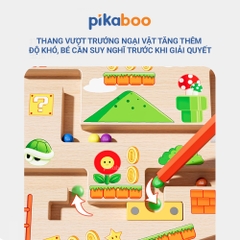 Đồ chơi mê cung khủng long từ tính Pikaboo bằng gỗ an toàn chủ đề khủng long cho bé từ 3 tuổi
