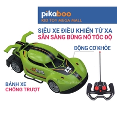 Ô tô điều khiển từ xa kiểu dáng thể thao Pikaboo, đồ chơi cho bé trai kiểu dáng xe đua chạy bằng pin sạc