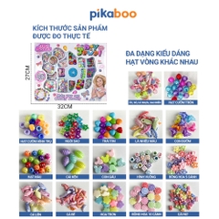 Hạt làm vòng tay Pikaboo, đồ chơi DIY cho bé tự sáng tạo hạt xâu vòng thành kiểu dáng yêu thích