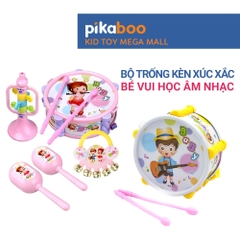 Đồ chơi bộ trống kèn cho bé Pikaboo, bộ trống đa dạng có mẫu kèm xúc xắc lục lạc và kèn