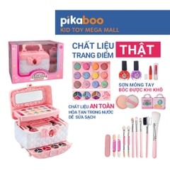 Bộ trang điểm thật cho bé gái an toàn Pikaboo chất liệu trang điểm thật, dễ dàng rửa sạch với nước