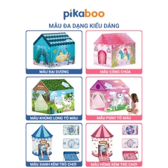 Nhà lều cao cấp cho trẻ em Pikaboo, chất liệu vải chống thấm nước, họa tiết màu sắc bắt mắt cho bé