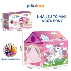 Nhà lều cao cấp cho trẻ em Pikaboo, chất liệu vải chống thấm nước, họa tiết màu sắc bắt mắt cho bé