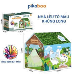 Nhà lều cao cấp cho trẻ em Pikaboo, chất liệu vải chống thấm nước, họa tiết màu sắc bắt mắt cho bé