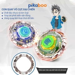 Đồ chơi con quay vô cực đại chiến Pikaboo, chất liệu nhựa kết hợp kim loại cao cấp an toàn bền đẹp