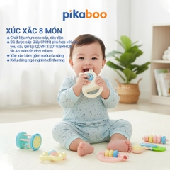 Đồ chơi túi xúc xắc, lục lạc 8 chi tiết cho bé cao cấp Pikaboo, chất liệu nhựa an toàn cho bé