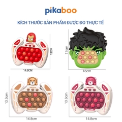 Pop it điện tử Pikaboo Đồ chơi máy chơi game bản mới bấm nút theo đèn nhạc với 4 giúp luyện phản xạ