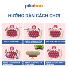 Pop it điện tử Pikaboo Đồ chơi máy chơi game bản mới bấm nút theo đèn nhạc với 4 giúp luyện phản xạ