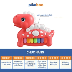 Đồ chơi đàn piano khủng long cao cấp Pikaboo, âm thanh vui nhộn, chất liệu nhựa an toàn cho bé