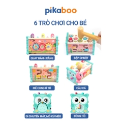 Đồ chơi cho bé đập chuột kết hợp câu cá Pikaboo rèn luyện nhanh tay tinh mắt chất liệu an toàn