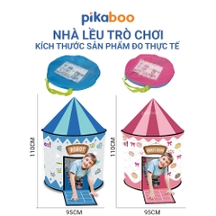Nhà lều cao cấp cho trẻ em Pikaboo, chất liệu vải chống thấm nước, họa tiết màu sắc bắt mắt cho bé