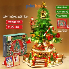 Đồ chơi lắp ráp xếp hình Hộp nhạc cây Thông Noel Pikaboo