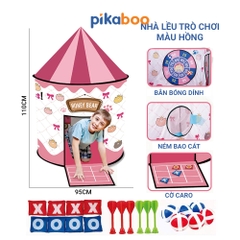 Nhà lều cao cấp cho trẻ em Pikaboo, chất liệu vải chống thấm nước, họa tiết màu sắc bắt mắt cho bé