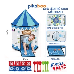 Nhà lều cao cấp cho trẻ em Pikaboo, chất liệu vải chống thấm nước, họa tiết màu sắc bắt mắt cho bé