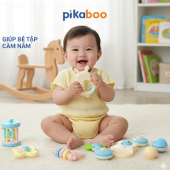 Đồ chơi túi xúc xắc, lục lạc 8 chi tiết cho bé cao cấp Pikaboo, chất liệu nhựa an toàn cho bé