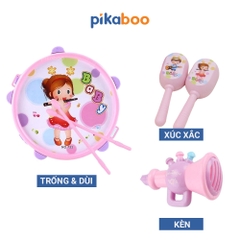 Đồ chơi trung thu bộ trống kèn Pikaboo có mẫu kèm xúc xắc và kèn, chất liệu nhựa an toàn cho trẻ