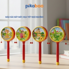 Đồ chơi trống lắc cho bé Pikaboo, đa dạng mẫu con vật, chất liệu nhựa cao cấp an toàn