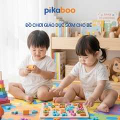 Bảng học chữ cái học chữ số bằng gỗ cho bé đồ chơi gỗ cao cấp Pikaboo, giúp bé giáo dục sớm
