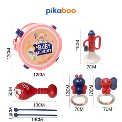 Đồ chơi trung thu bộ trống kèn Pikaboo có mẫu kèm xúc xắc và kèn, chất liệu nhựa an toàn cho trẻ