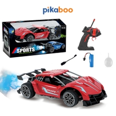 Ô tô điều khiển từ xa phun sương siêu ngầu Pikaboo, đồ chơi cho bé trai kiểu dáng xe đua hiện đại