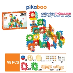 Đồ Chơi Lắp Ghép Thông Minh Ống Trượt Bóng Pikaboo, Xếp Hình Phát Triển Tư Duy Sáng Tạo Cho Bé