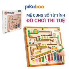 Đồ chơi mê cung khủng long từ tính Pikaboo bằng gỗ an toàn chủ đề khủng long cho bé từ 3 tuổi