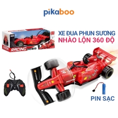 Ô tô điều khiển từ xa phun sương Pikaboo, đồ chơi cho bé trai kiểu dáng xe đua nhào lộn 360 độ